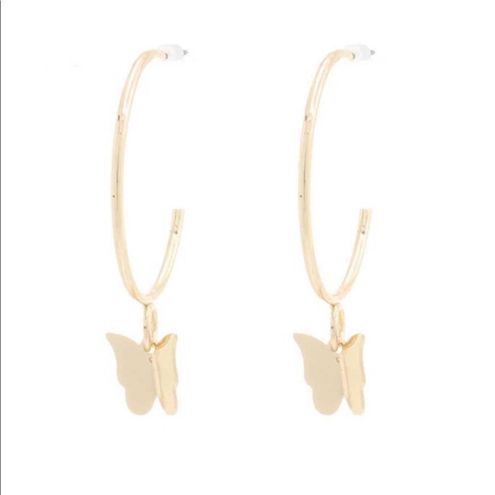 Butterfly metal dangle earrings